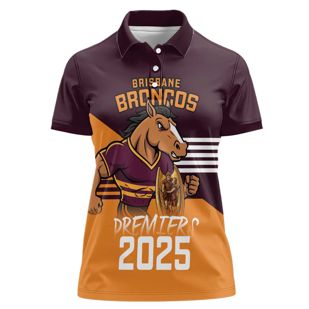 Personalised Broncos Spirit Women Polo Shirt Grand Final Champions 2025 - Aussie Hoodie