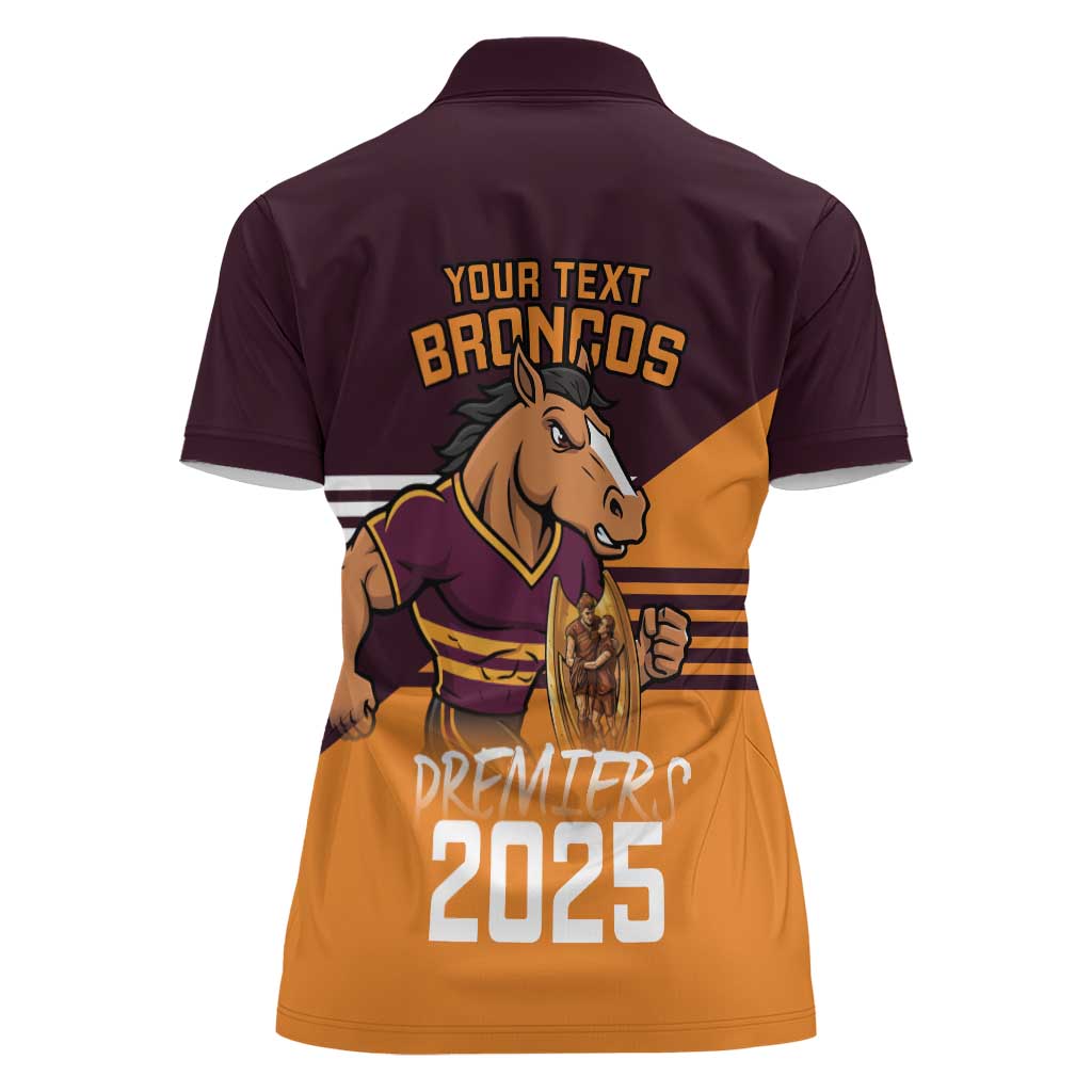 Personalised Broncos Spirit Women Polo Shirt Grand Final Champions 2025 - Aussie Hoodie