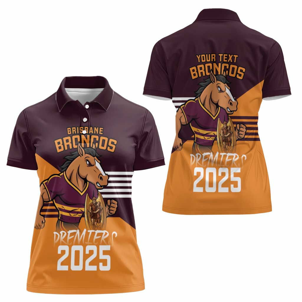 Personalised Broncos Spirit Women Polo Shirt Grand Final Champions 2025 - Aussie Hoodie