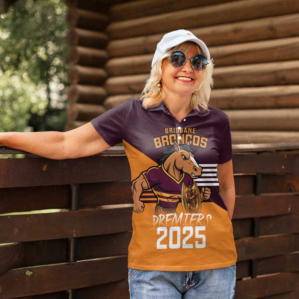Personalised Broncos Spirit Women Polo Shirt Grand Final Champions 2025 - Aussie Hoodie
