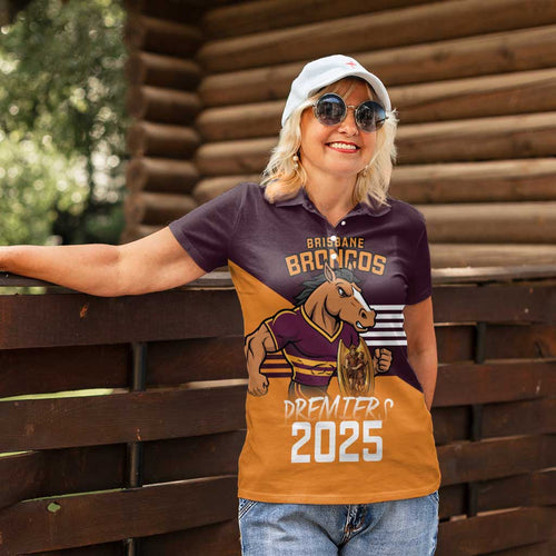 Personalised Broncos Spirit Women Polo Shirt Grand Final Champions 2025 - Aussie Hoodie