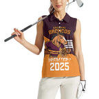 Personalised Broncos Spirit Women Sleeveless Polo Shirt Grand Final Champions 2025 - Aussie Hoodie
