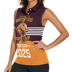 Personalised Broncos Spirit Women Sleeveless Polo Shirt Grand Final Champions 2025 - Aussie Hoodie
