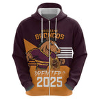 Personalised Broncos Spirit Zip Hoodie Grand Final Champions 2025 - Aussie Hoodie