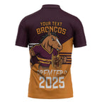 Personalised Broncos Spirit Zipper Polo Shirt Grand Final Champions 2025 - Aussie Hoodie