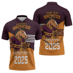 Personalised Broncos Spirit Zipper Polo Shirt Grand Final Champions 2025 - Aussie Hoodie