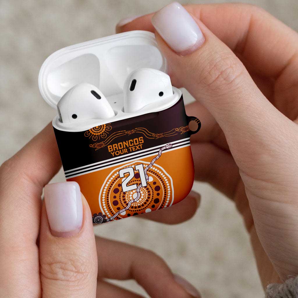 Custom Broncos Spirit AirPods Case Ride for Glory Indigenous Aboriginal - Aussie Hoodie