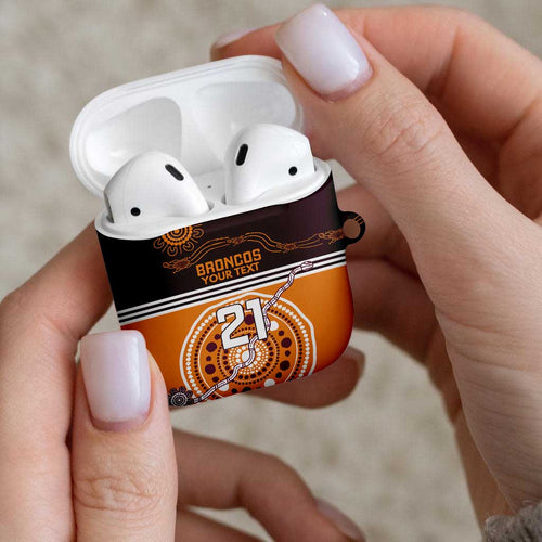 Custom Broncos Spirit AirPods Case Ride for Glory Indigenous Aboriginal - Aussie Hoodie