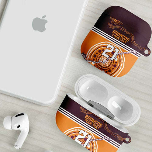 Custom Broncos Spirit AirPods Case Ride for Glory Indigenous Aboriginal - Aussie Hoodie