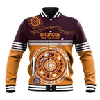 Custom Broncos Spirit Baseball Jacket Ride for Glory Indigenous Aboriginal - Aussie Hoodie