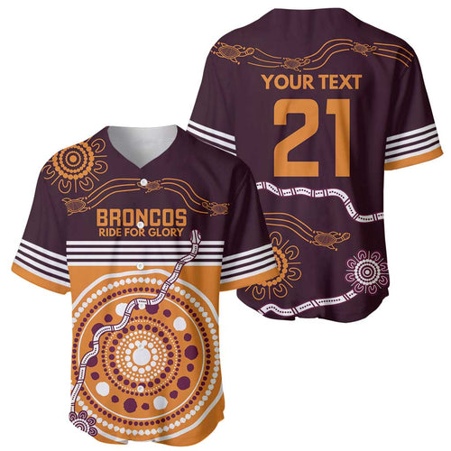 Custom Broncos Spirit Baseball Jersey Ride for Glory Indigenous Aboriginal - Aussie Hoodie