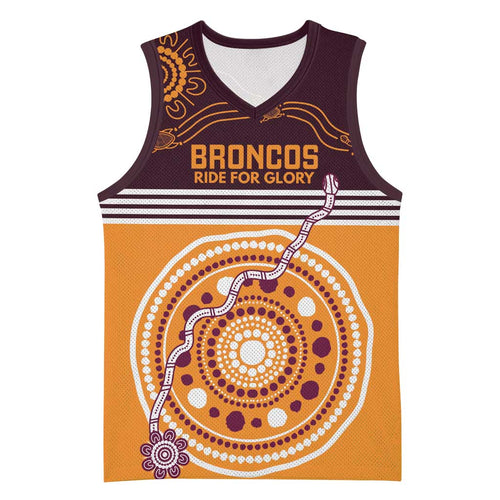 Custom Broncos Spirit Basketball Jersey Ride for Glory Indigenous Aboriginal - Aussie Hoodie