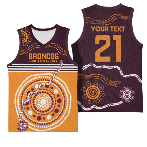 Custom Broncos Spirit Basketball Jersey Ride for Glory Indigenous Aboriginal - Aussie Hoodie