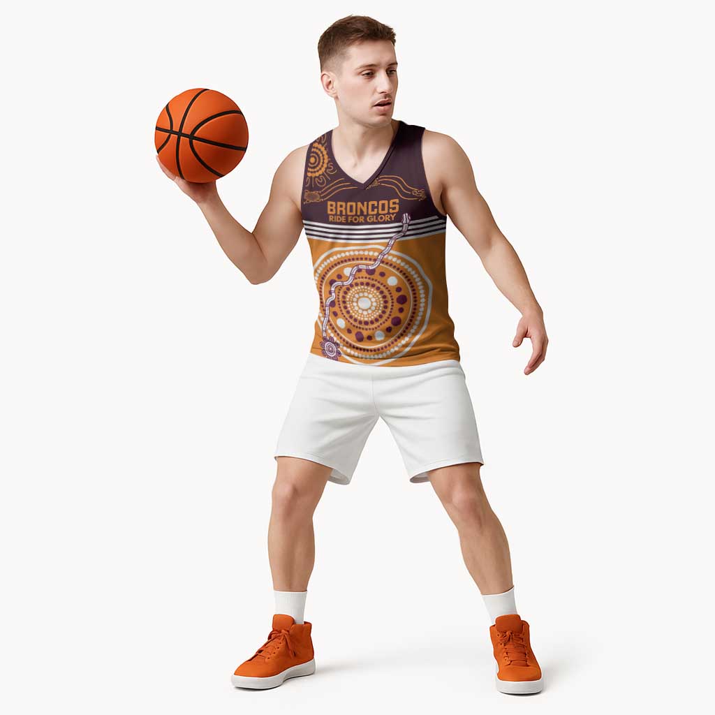 Custom Broncos Spirit Basketball Jersey Ride for Glory Indigenous Aboriginal - Aussie Hoodie