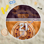 Custom Broncos Spirit Beach Blanket Ride for Glory Indigenous Aboriginal - Aussie Hoodie
