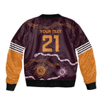 Custom Broncos Spirit Bomber Jacket Ride for Glory Indigenous Aboriginal - Aussie Hoodie