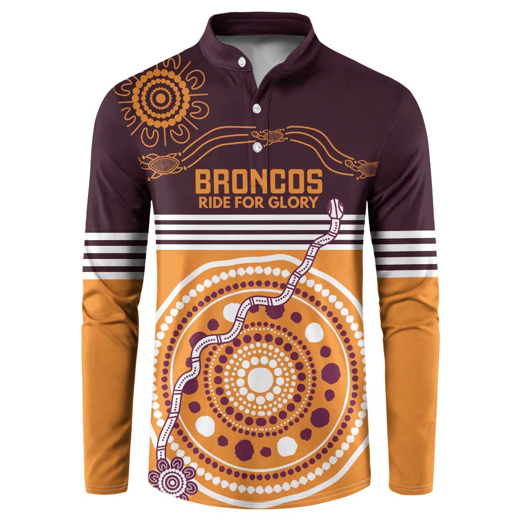 Custom Broncos Spirit Button Sweatshirt Ride for Glory Indigenous Aboriginal - Aussie Hoodie