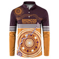 Custom Broncos Spirit Button Sweatshirt Ride for Glory Indigenous Aboriginal - Aussie Hoodie