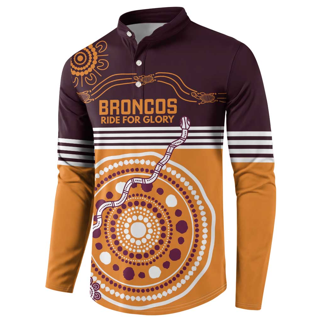 Custom Broncos Spirit Button Sweatshirt Ride for Glory Indigenous Aboriginal - Aussie Hoodie