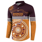 Custom Broncos Spirit Button Sweatshirt Ride for Glory Indigenous Aboriginal - Aussie Hoodie