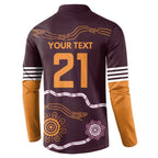 Custom Broncos Spirit Button Sweatshirt Ride for Glory Indigenous Aboriginal - Aussie Hoodie