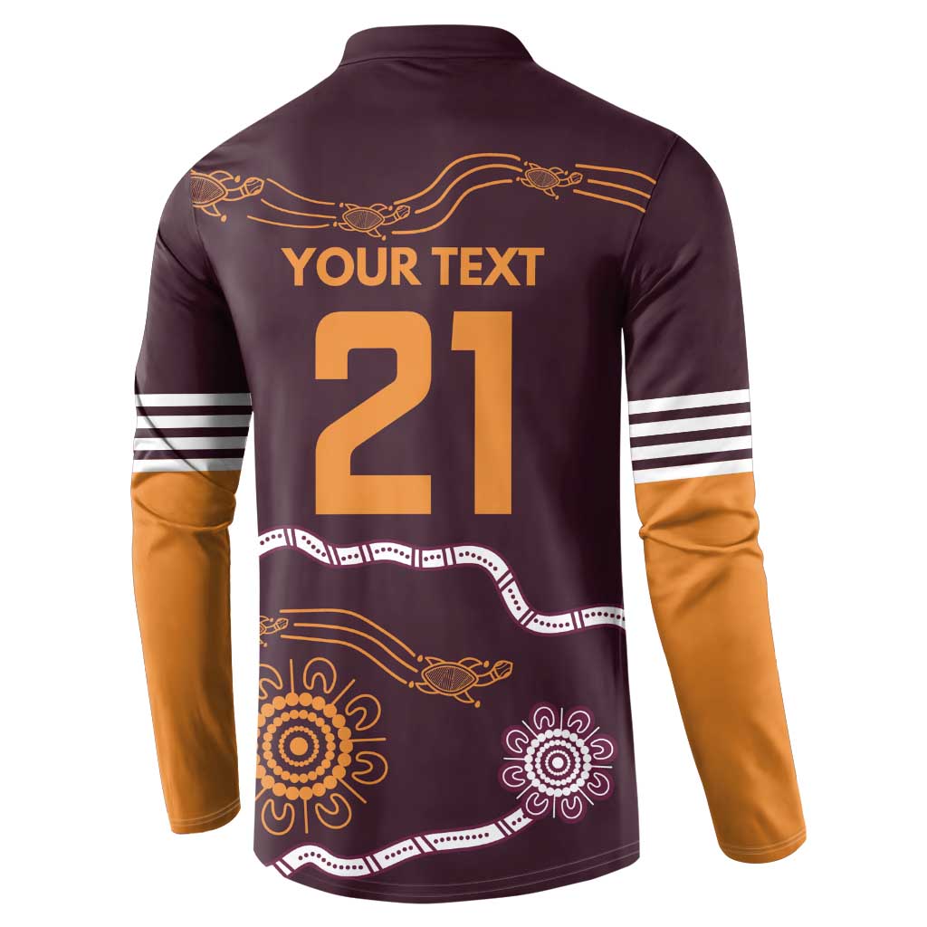 Custom Broncos Spirit Button Sweatshirt Ride for Glory Indigenous Aboriginal - Aussie Hoodie