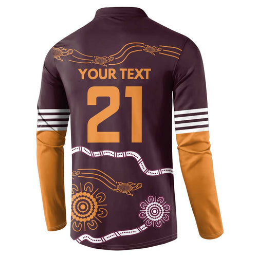 Custom Broncos Spirit Button Sweatshirt Ride for Glory Indigenous Aboriginal - Aussie Hoodie