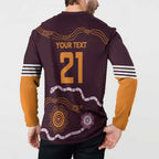 Custom Broncos Spirit Button Sweatshirt Ride for Glory Indigenous Aboriginal - Aussie Hoodie
