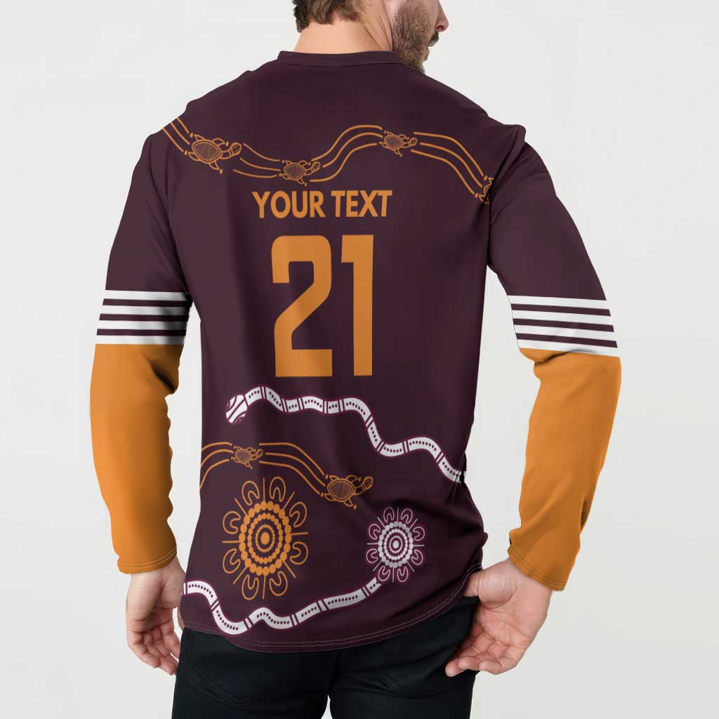 Custom Broncos Spirit Button Sweatshirt Ride for Glory Indigenous Aboriginal - Aussie Hoodie