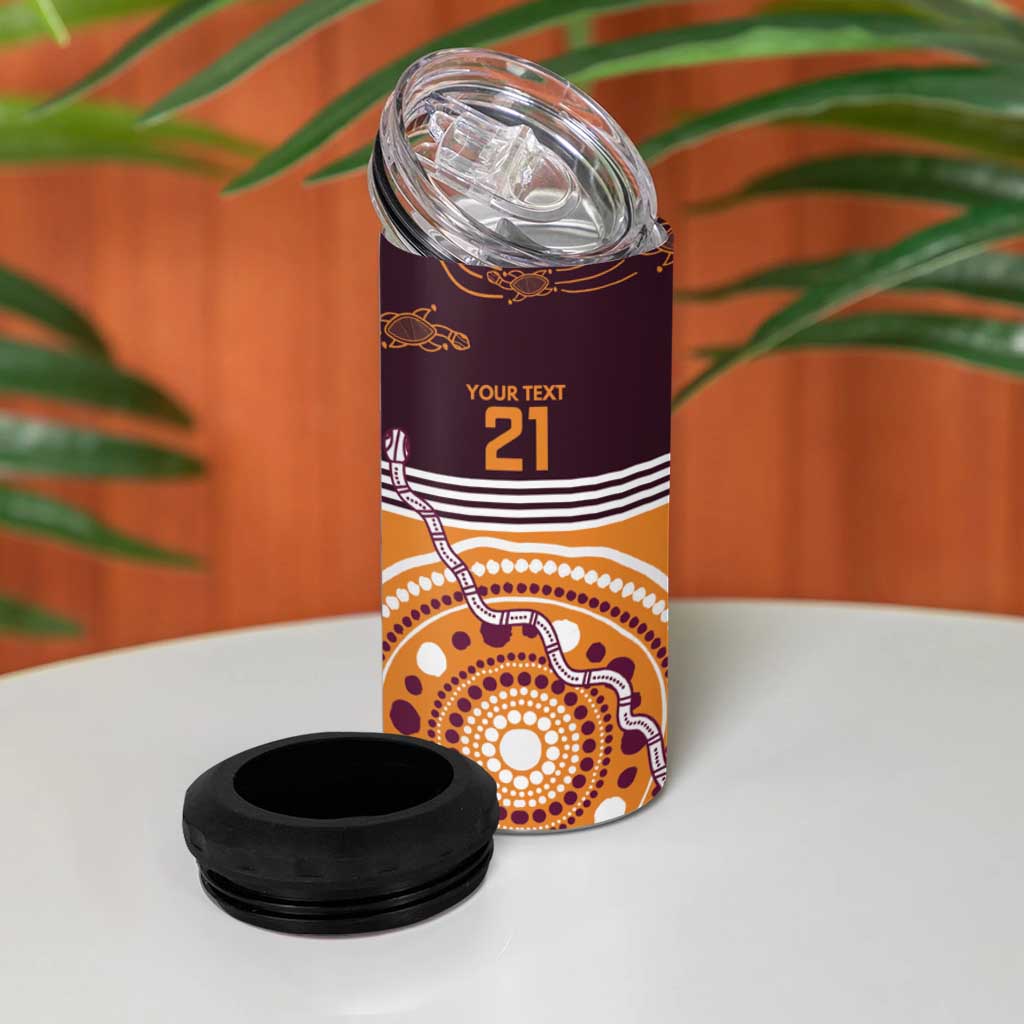 Custom Broncos Spirit 4 in 1 Can Cooler Tumbler Ride for Glory Indigenous Aboriginal - Aussie Hoodie