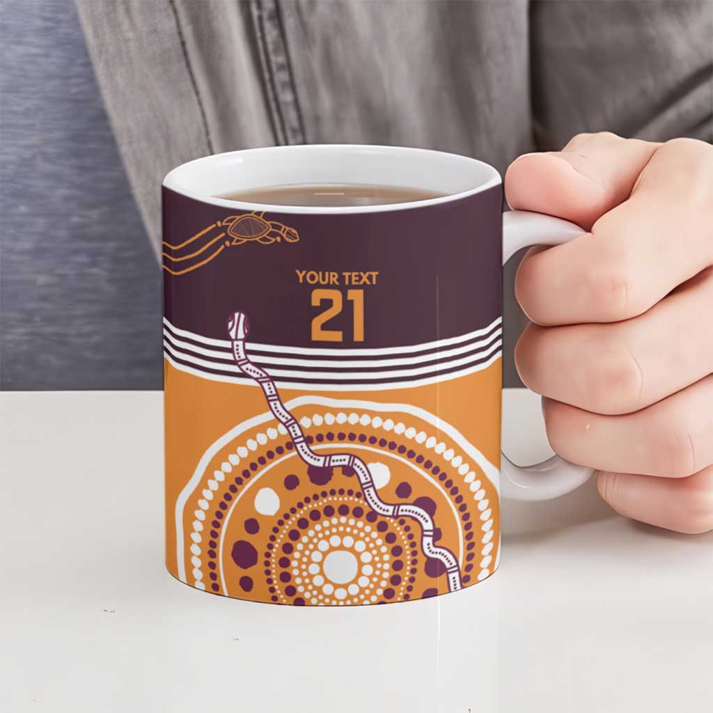 Custom Broncos Spirit Ceramic Mug Ride for Glory Indigenous Aboriginal - Aussie Hoodie