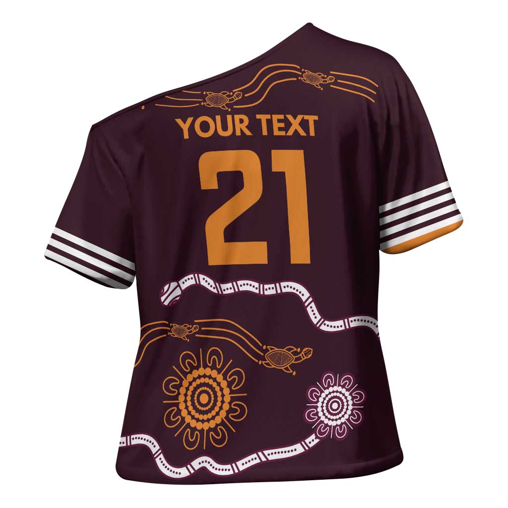Custom Broncos Spirit Cross Shoulder Shirt Ride for Glory Indigenous Aboriginal - Aussie Hoodie