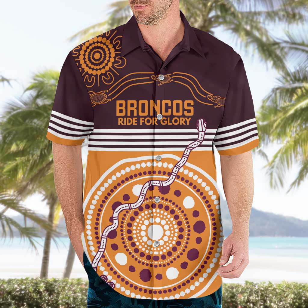 Custom Broncos Spirit Hawaiian Shirt Ride for Glory Indigenous Aboriginal - Aussie Hoodie