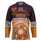 Custom Broncos Spirit Hockey Jersey Ride for Glory Indigenous Aboriginal - Aussie Hoodie
