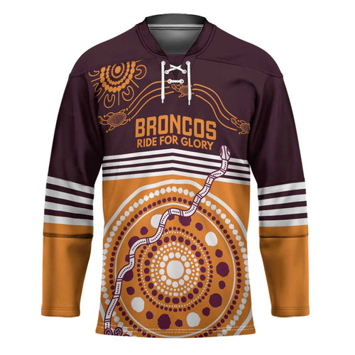 Custom Broncos Spirit Hockey Jersey Ride for Glory Indigenous Aboriginal - Aussie Hoodie