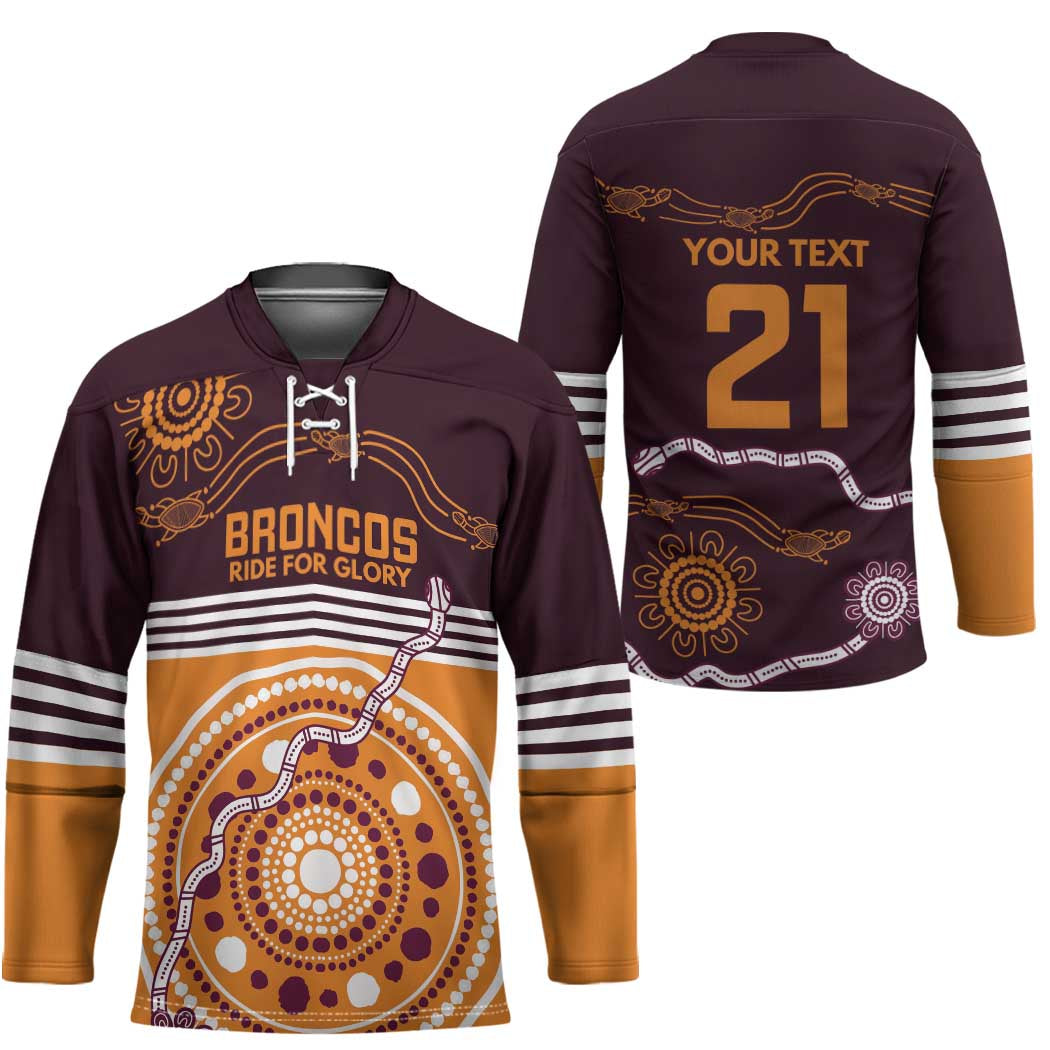 Custom Broncos Spirit Hockey Jersey Ride for Glory Indigenous Aboriginal - Aussie Hoodie