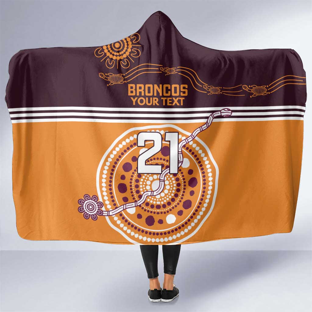 Custom Broncos Spirit Hooded Blanket Ride for Glory Indigenous Aboriginal - Aussie Hoodie