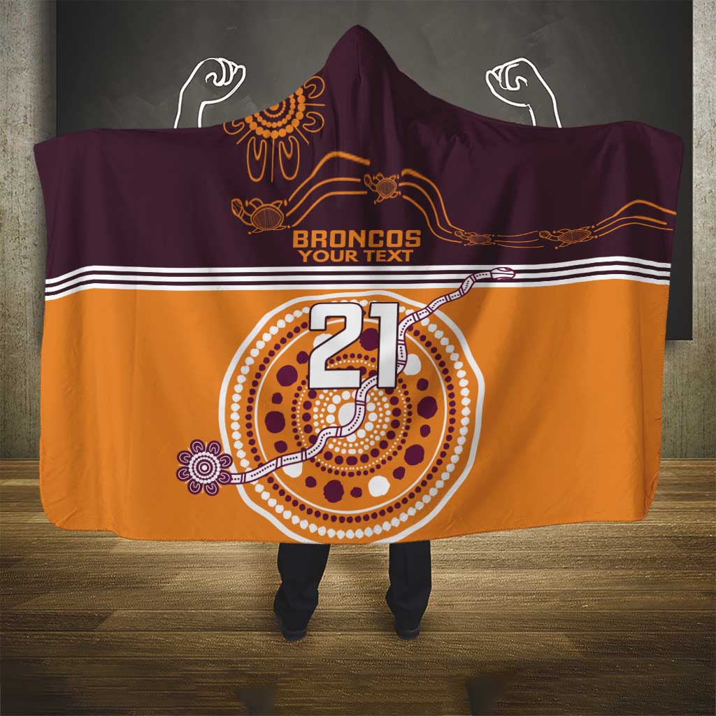 Custom Broncos Spirit Hooded Blanket Ride for Glory Indigenous Aboriginal - Aussie Hoodie