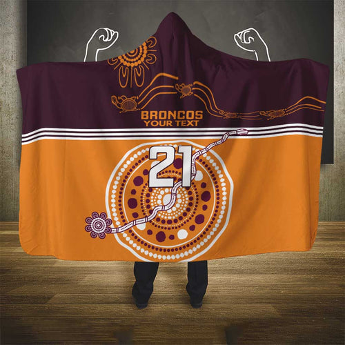 Custom Broncos Spirit Hooded Blanket Ride for Glory Indigenous Aboriginal - Aussie Hoodie