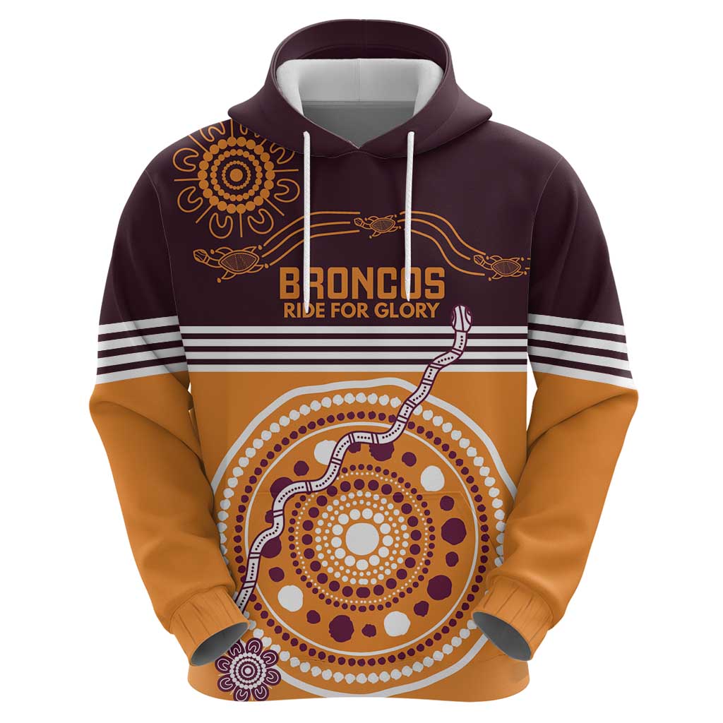 Custom Broncos Spirit Hoodie Ride for Glory Indigenous Aboriginal - Aussie Hoodie