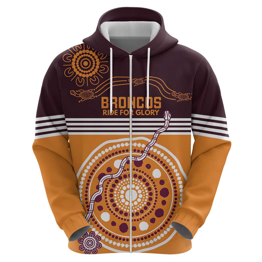 Custom Broncos Spirit Hoodie Ride for Glory Indigenous Aboriginal - Aussie Hoodie