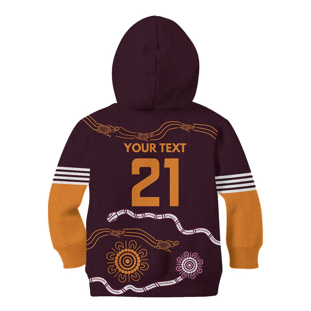 Custom Broncos Spirit Kid Hoodie Ride for Glory Indigenous Aboriginal - Aussie Hoodie