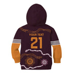 Custom Broncos Spirit Kid Hoodie Ride for Glory Indigenous Aboriginal - Aussie Hoodie