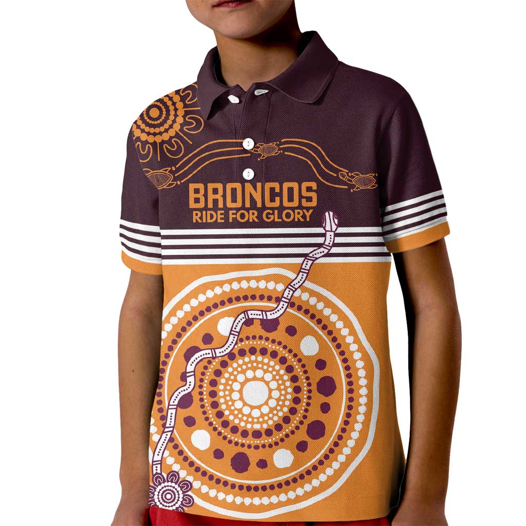 Custom Broncos Spirit Kid Polo Shirt Ride for Glory Indigenous Aboriginal - Aussie Hoodie