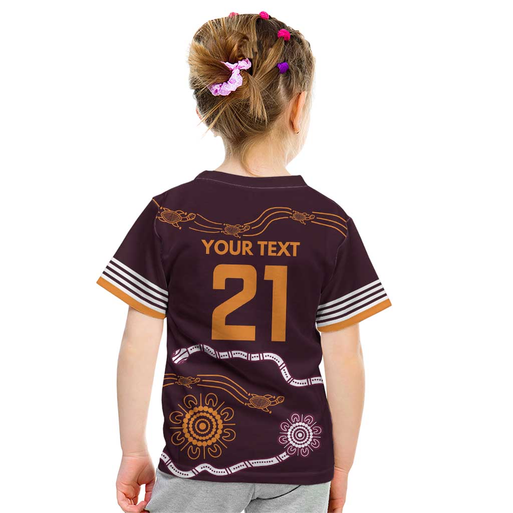 Custom Broncos Spirit Kid T Shirt Ride for Glory Indigenous Aboriginal - Aussie Hoodie