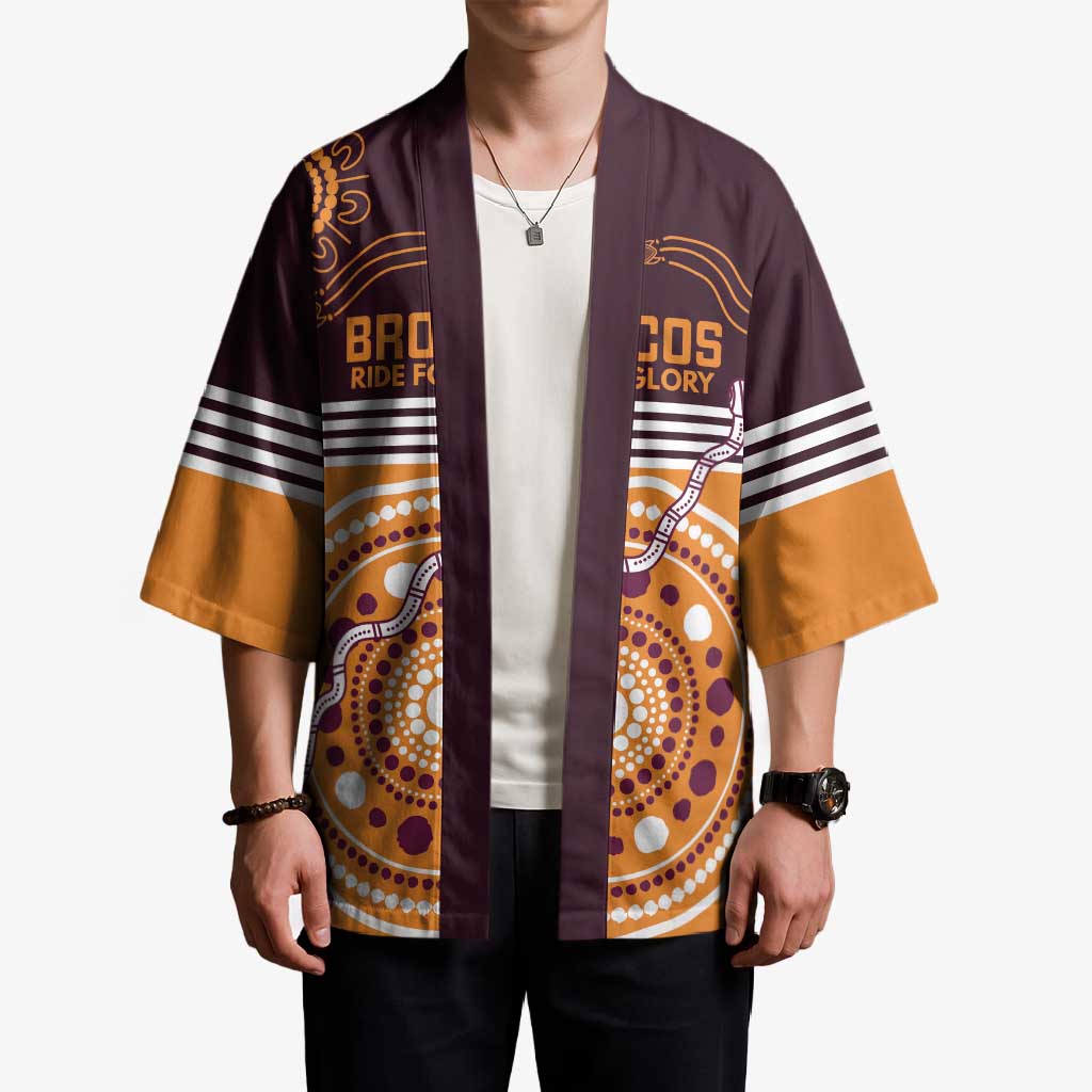 Custom Broncos Spirit Kimono Ride for Glory Indigenous Aboriginal - Aussie Hoodie