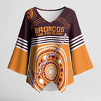 Custom Broncos Spirit Kimono Sleeve Blouse Ride for Glory Indigenous Aboriginal - Aussie Hoodie