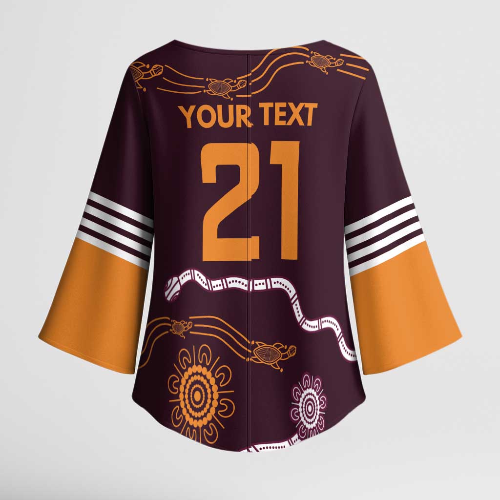 Custom Broncos Spirit Kimono Sleeve Blouse Ride for Glory Indigenous Aboriginal - Aussie Hoodie