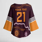 Custom Broncos Spirit Kimono Sleeve Blouse Ride for Glory Indigenous Aboriginal - Aussie Hoodie