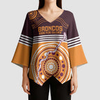 Custom Broncos Spirit Kimono Sleeve Blouse Ride for Glory Indigenous Aboriginal - Aussie Hoodie